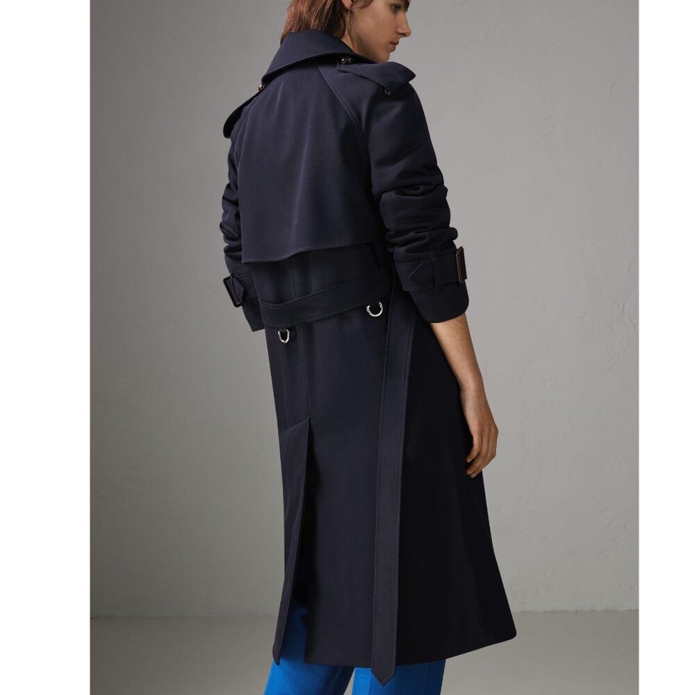 NWT Burberry Gemini Wool Trench Coat, US 12, Dark Blue Luxe Belted Iconic Style - Picture 4 of 16